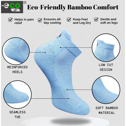 4_Pair Set Unisex Casual Bamboo Cotton Printed Ankle Length Socks (Multicolor)
