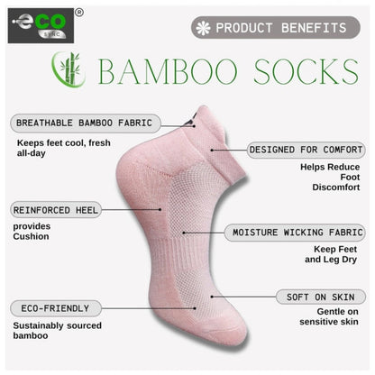 4_Pair Set Unisex Casual Bamboo Cotton Printed Ankle Length Socks (Multicolor)
