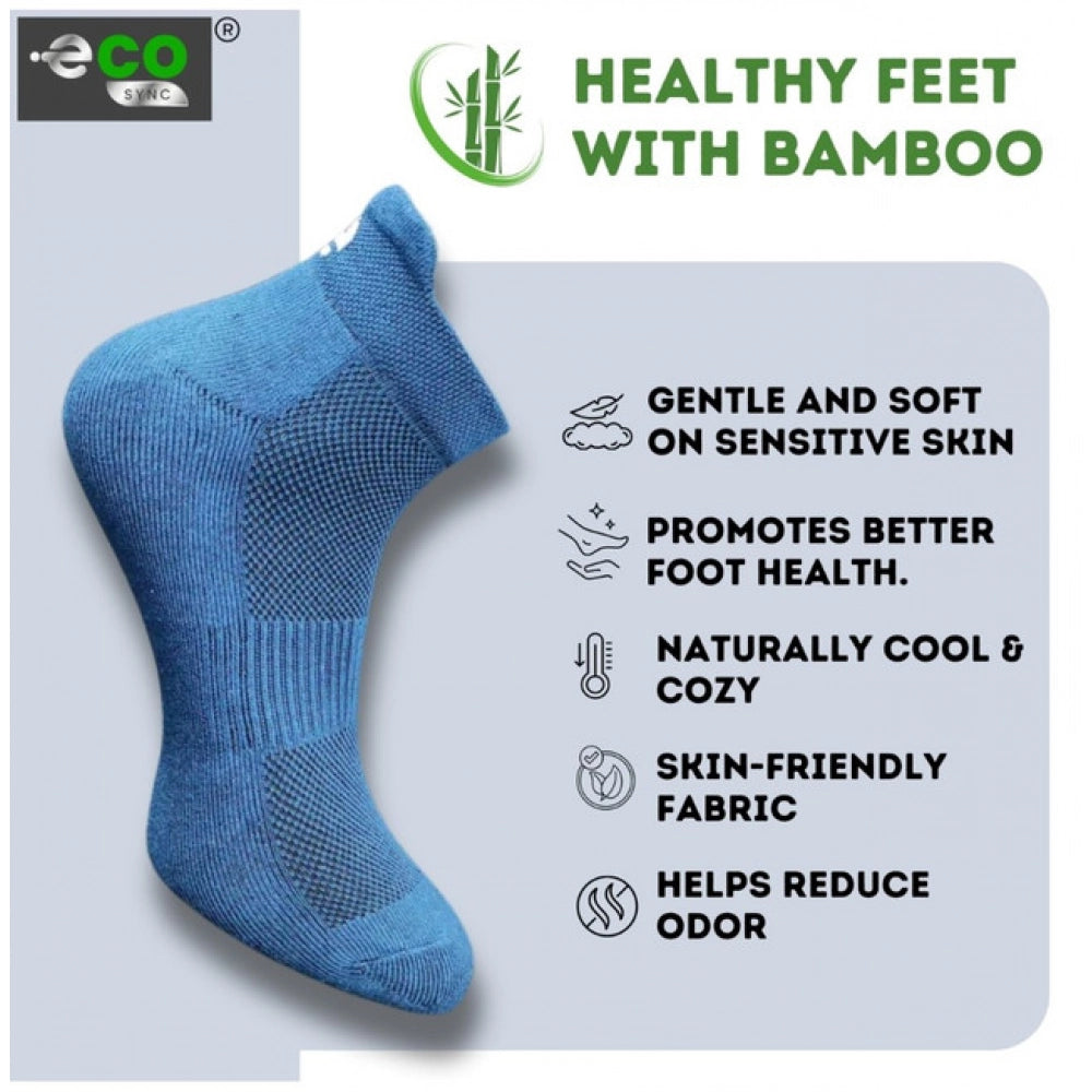 4_Pair Set Unisex Casual Bamboo Cotton Printed Ankle Length Socks (Multicolor)
