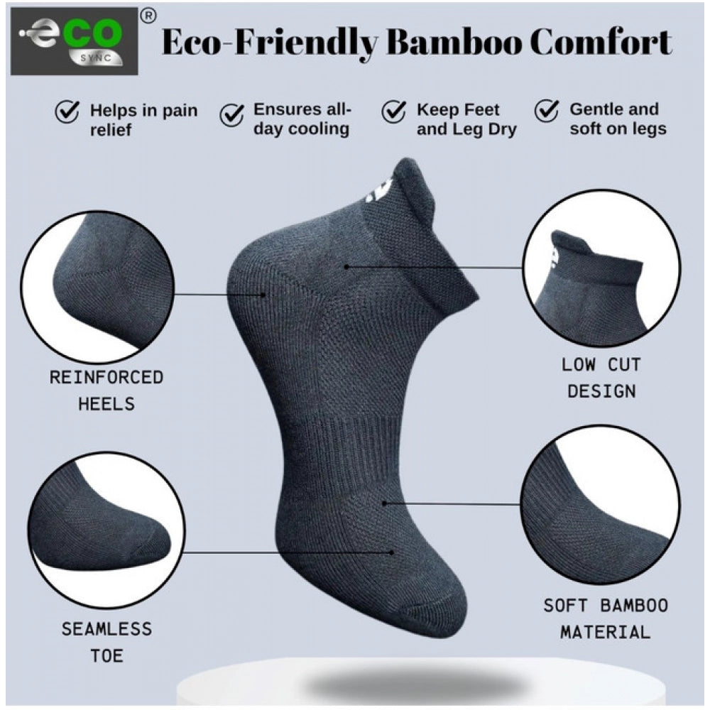 4_Pair Set Unisex Casual Bamboo Cotton Printed Ankle Length Socks (Multicolor)