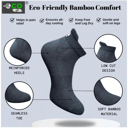 4_Pair Set Unisex Casual Bamboo Cotton Printed Ankle Length Socks (Multicolor)