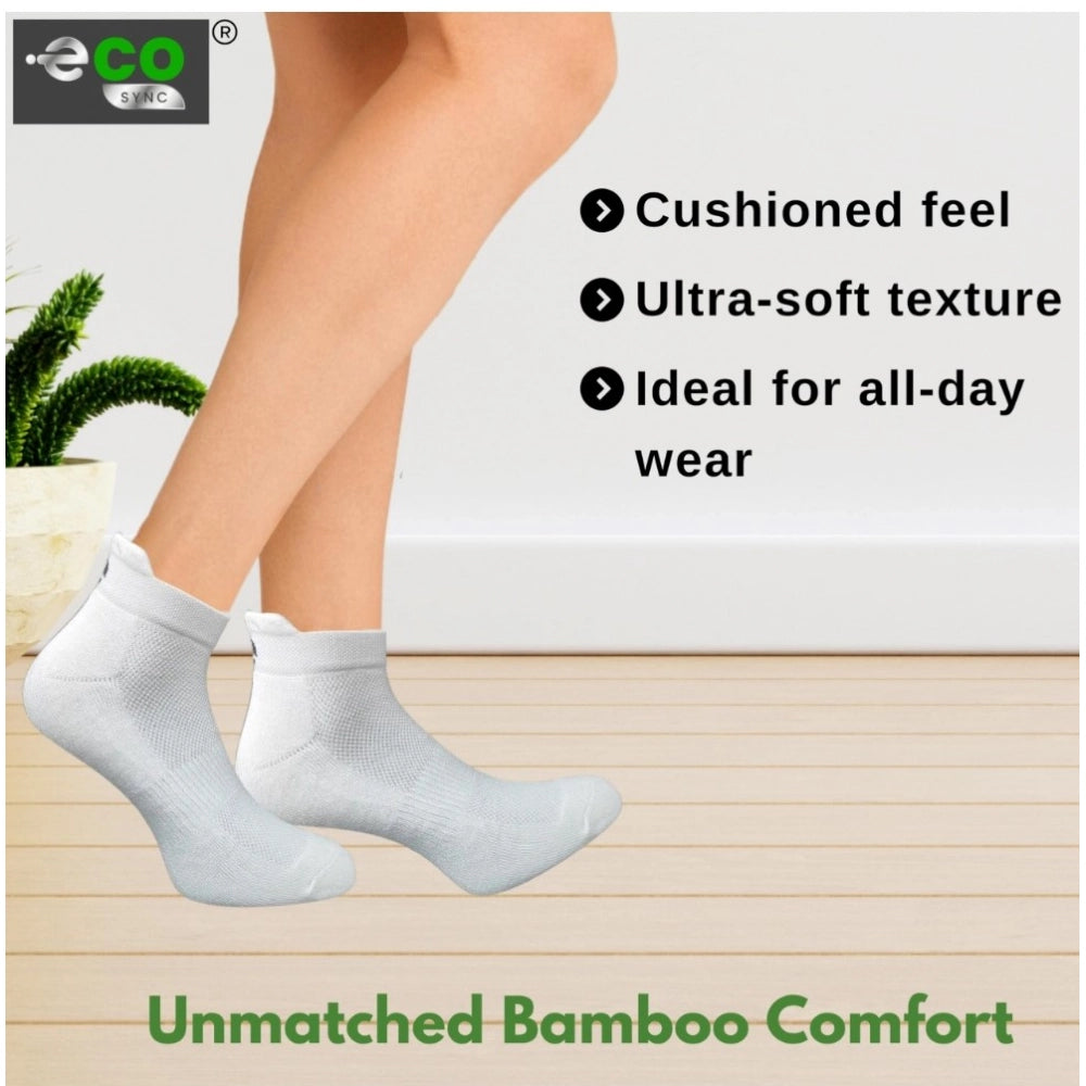 4_Pair Set Unisex Casual Bamboo Cotton Printed Ankle Length Socks (Multicolor)