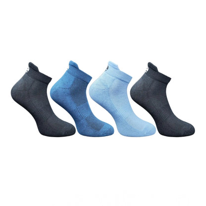 4_Pair Set Unisex Casual Bamboo Cotton Printed Ankle Length Socks (Multicolor)