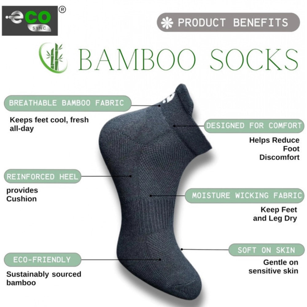 4_Pair Set Unisex Casual Bamboo Cotton Printed Ankle Length Socks (Multicolor)