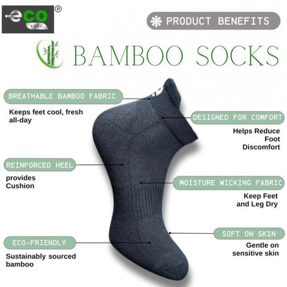4_Pair Set Unisex Casual Bamboo Cotton Printed Ankle Length Socks (Multicolor)
