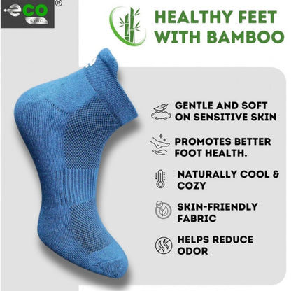 4_Pair Set Unisex Casual Bamboo Cotton Printed Ankle Length Socks (Multicolor)