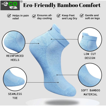 4_Pair Set Unisex Casual Bamboo Cotton Printed Ankle Length Socks (Multicolor)