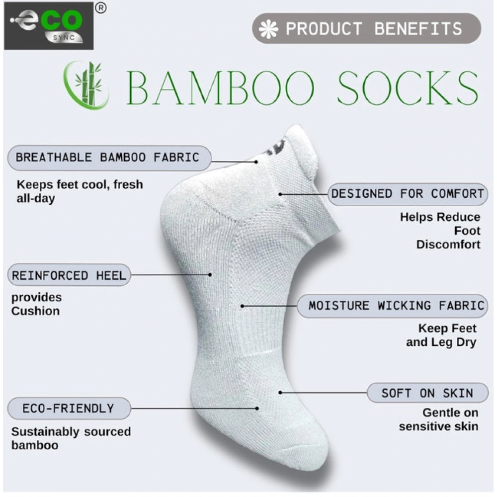 4_Pair Set Unisex Casual Bamboo Cotton Printed Ankle Length Socks (Multicolor)