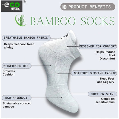 4_Pair Set Unisex Casual Bamboo Cotton Printed Ankle Length Socks (Multicolor)