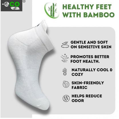 4_Pair Set Unisex Casual Bamboo Cotton Printed Ankle Length Socks (Multicolor)