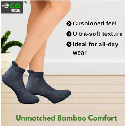 4_Pair Set Unisex Casual Bamboo Cotton Printed Ankle Length Socks (Multicolor)