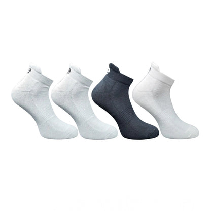 4_Pair Set Unisex Casual Bamboo Cotton Printed Ankle Length Socks (Multicolor)