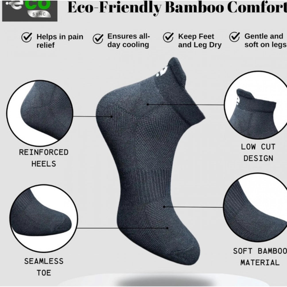 4_Pair Set Unisex Casual Bamboo Cotton Printed Ankle Length Socks (Multicolor)
