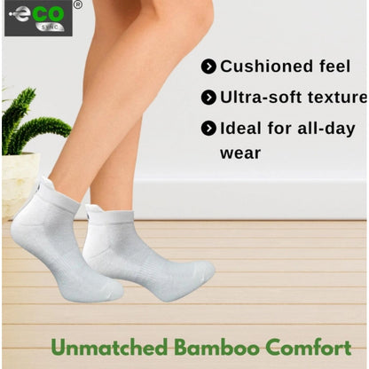 4_Pair Set Unisex Casual Bamboo Cotton Printed Ankle Length Socks (Multicolor)