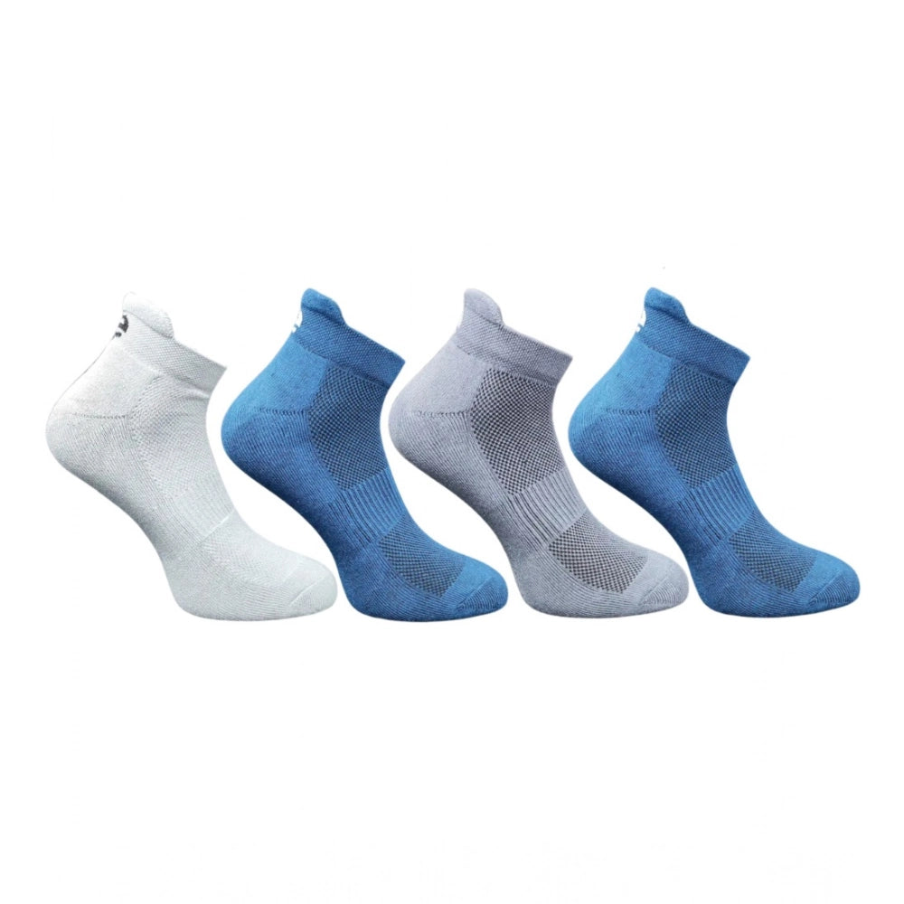 4_Pair Set Unisex Casual Bamboo Cotton Printed Ankle Length Socks (Multicolor)