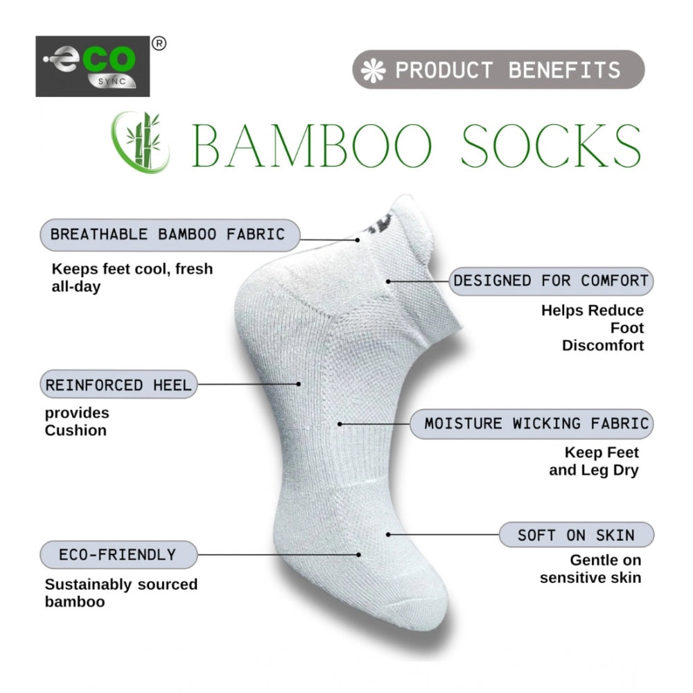 4_Pair Set Unisex Casual Bamboo Cotton Printed Ankle Length Socks (Multicolor)