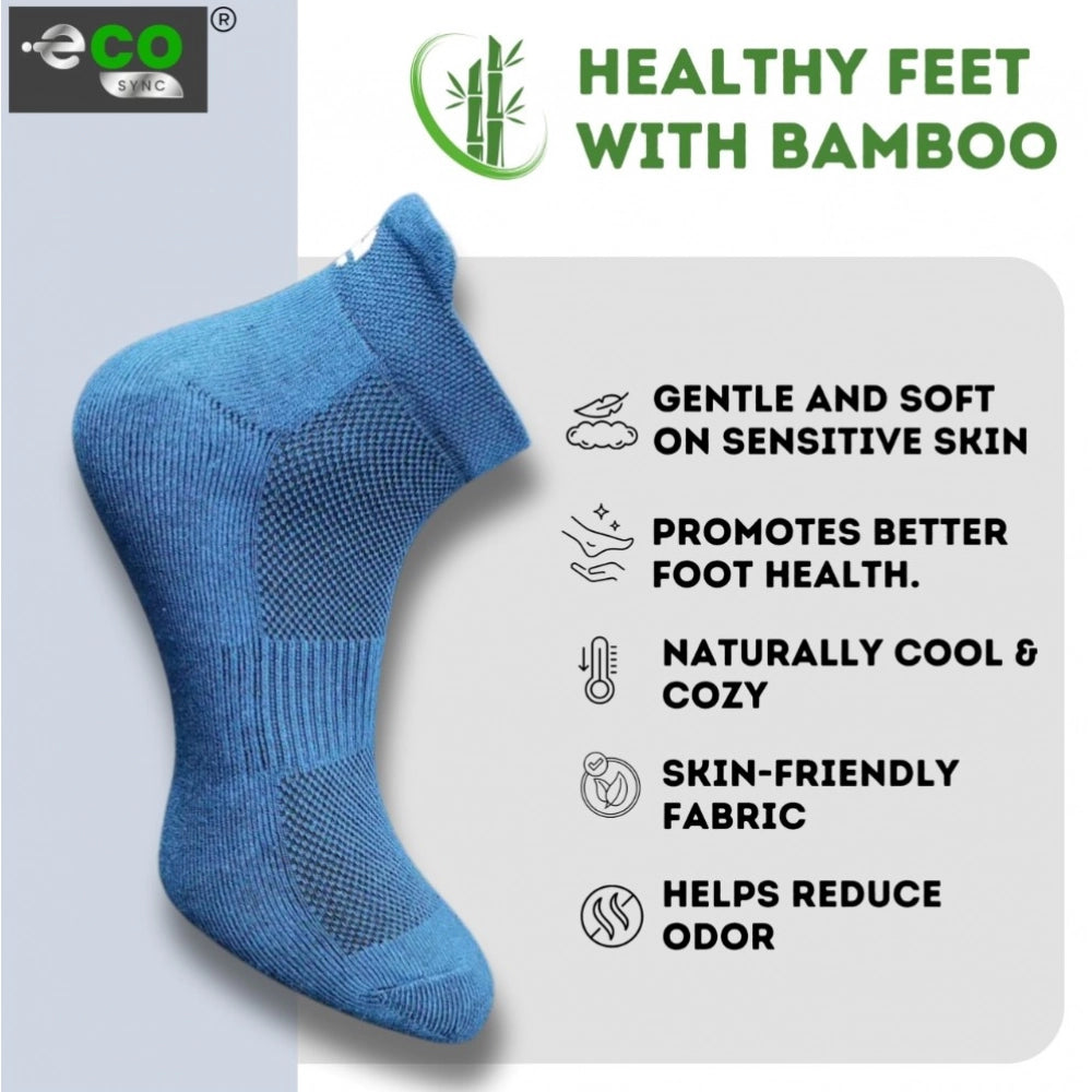 4_Pair Set Unisex Casual Bamboo Cotton Printed Ankle Length Socks (Multicolor)
