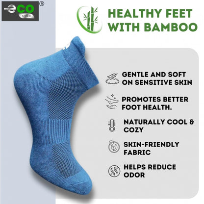 4_Pair Set Unisex Casual Bamboo Cotton Printed Ankle Length Socks (Multicolor)