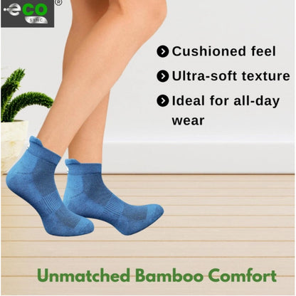 4_Pair Set Unisex Casual Bamboo Cotton Printed Ankle Length Socks (Multicolor)