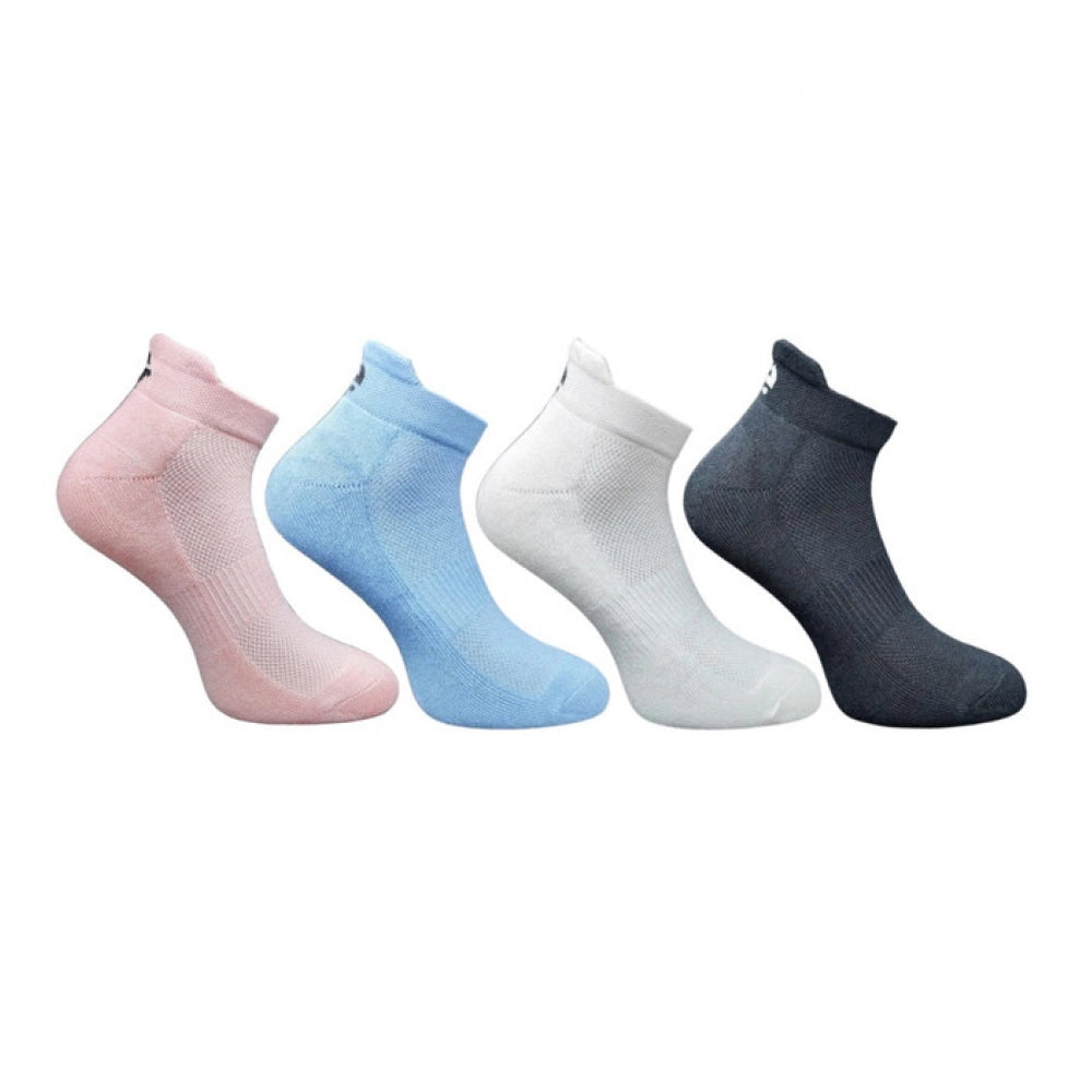 4_Pair Set Unisex Casual Bamboo Cotton Printed Ankle Length Socks (Multicolor)