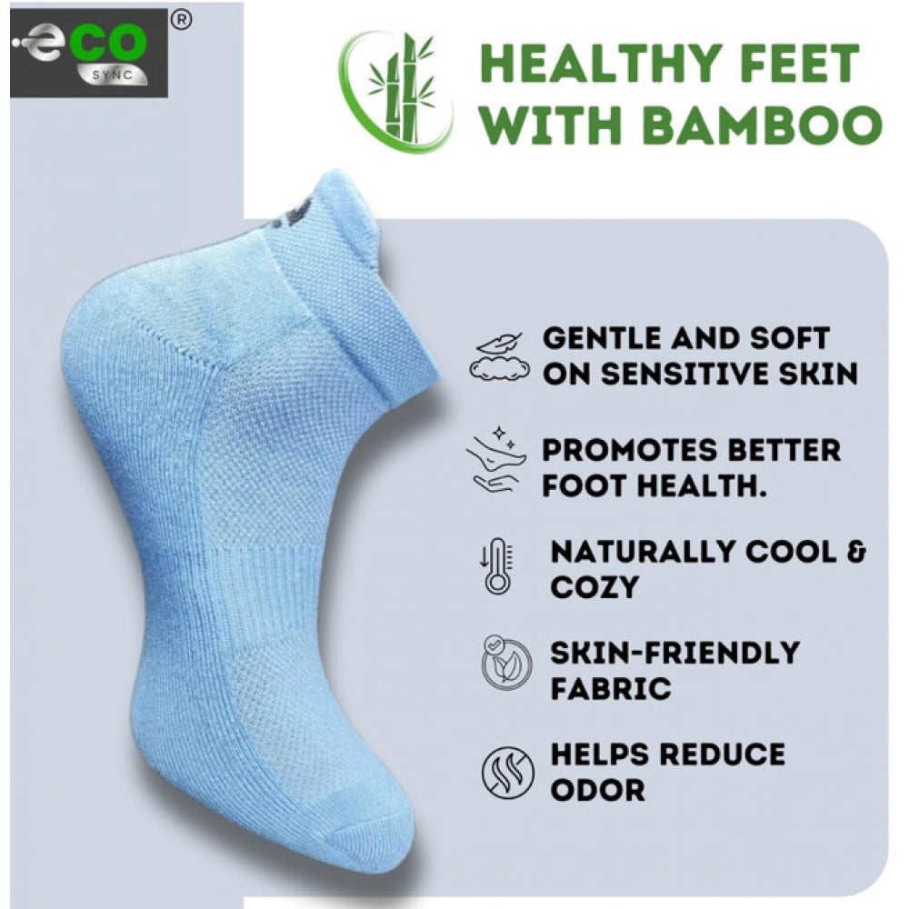 4_Pair Set Unisex Casual Bamboo Cotton Printed Ankle Length Socks (Multicolor)