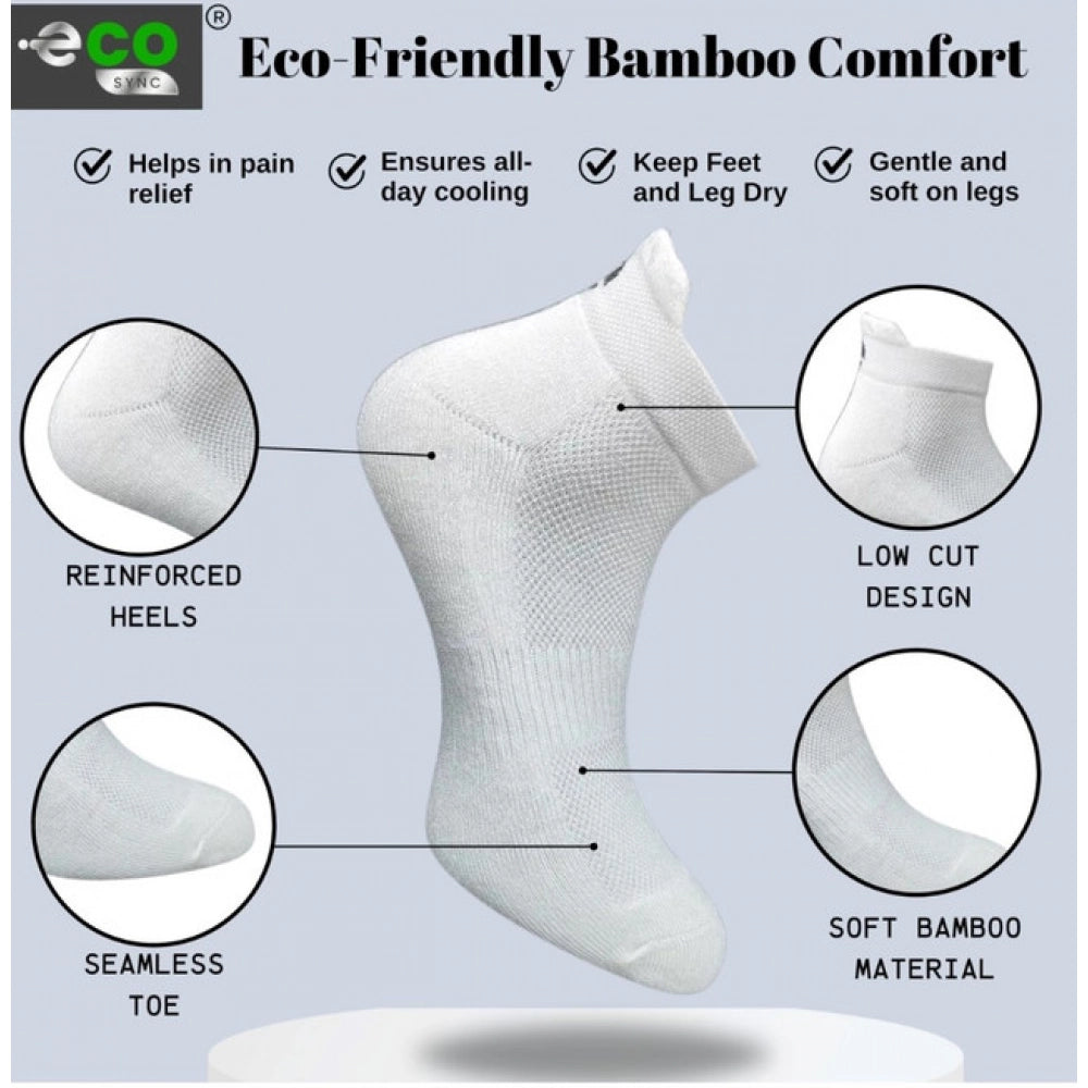 4_Pair Set Unisex Casual Bamboo Cotton Printed Ankle Length Socks (Multicolor)