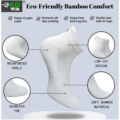 4_Pair Set Unisex Casual Bamboo Cotton Printed Ankle Length Socks (Multicolor)
