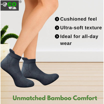 4_Pair Set Unisex Casual Bamboo Cotton Printed Ankle Length Socks (Multicolor)