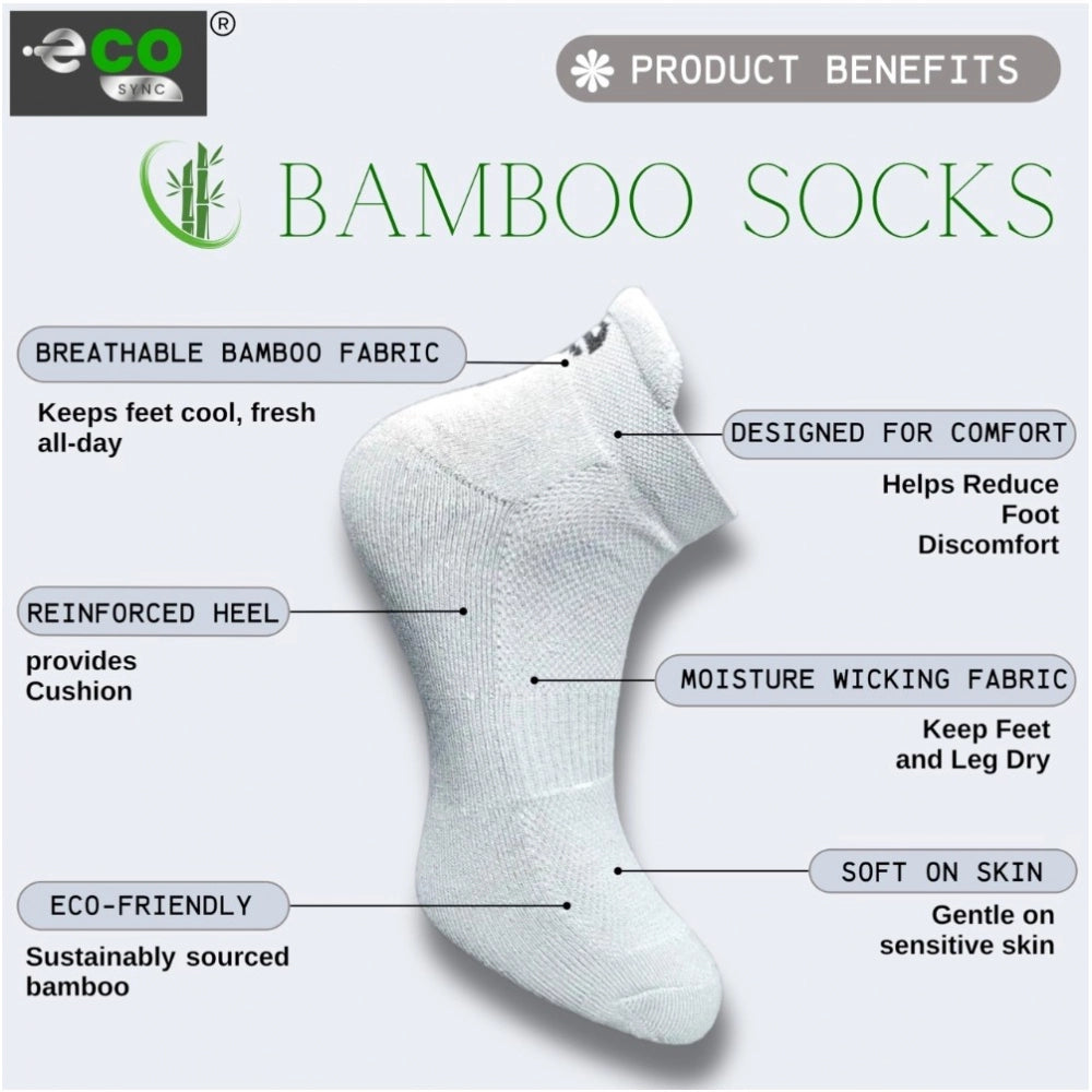 4_Pair Set Unisex Casual Bamboo Cotton Printed Ankle Length Socks (Multicolor)