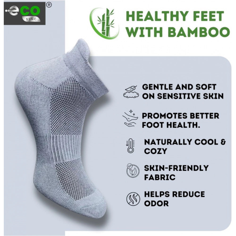 4_Pair Set Unisex Casual Bamboo Cotton Printed Ankle Length Socks (Multicolor)
