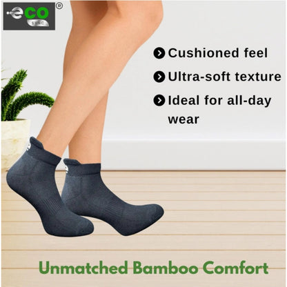 4_Pair Set Unisex Casual Bamboo Cotton Printed Ankle Length Socks (Multicolor)