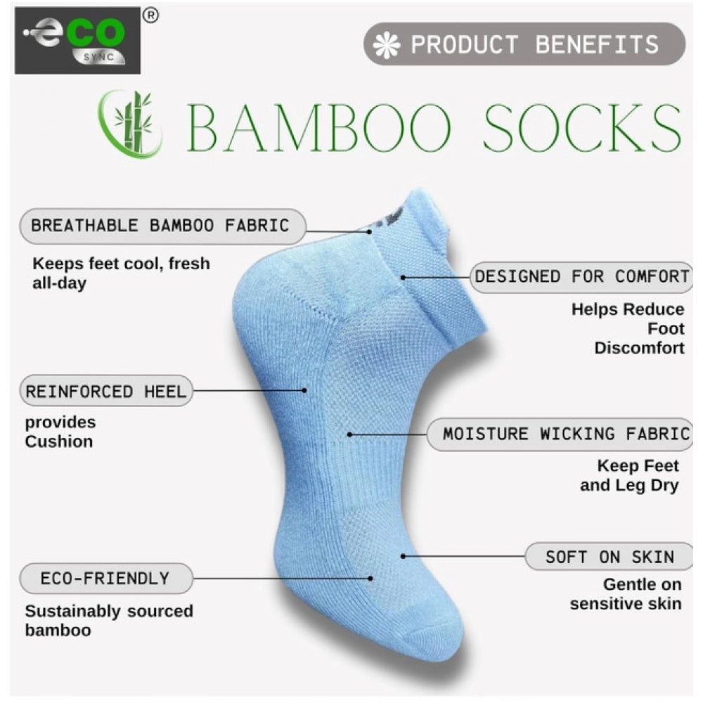 4_Pair Set Unisex Casual Bamboo Cotton Printed Ankle Length Socks (Multicolor)