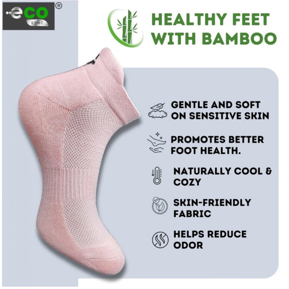4_Pair Set Unisex Casual Bamboo Cotton Printed Ankle Length Socks (Multicolor)