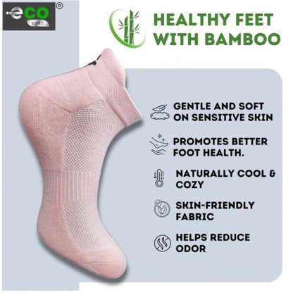 4_Pair Set Unisex Casual Bamboo Cotton Printed Ankle Length Socks (Multicolor)