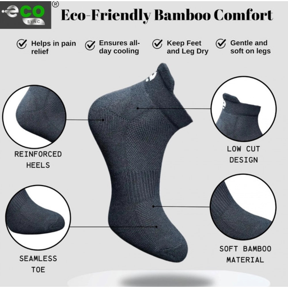4_Pair Set Unisex Casual Bamboo Cotton Printed Ankle Length Socks (Multicolor)