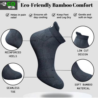 4_Pair Set Unisex Casual Bamboo Cotton Printed Ankle Length Socks (Multicolor)