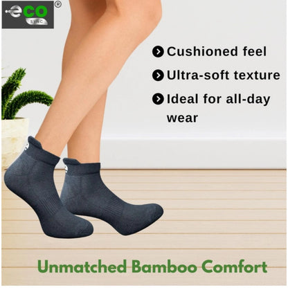 4_Pair Set Unisex Casual Bamboo Cotton Printed Ankle Length Socks (Multicolor)