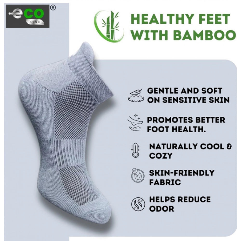 4_Pair Set Unisex Casual Bamboo Cotton Printed Ankle Length Socks (Multicolor)
