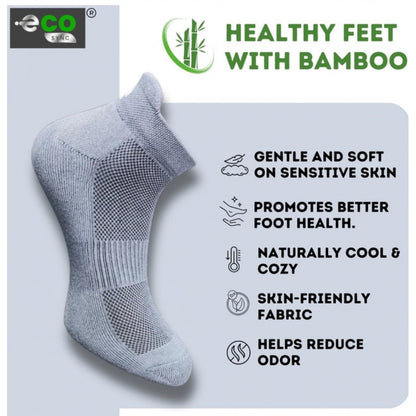 4_Pair Set Unisex Casual Bamboo Cotton Printed Ankle Length Socks (Multicolor)