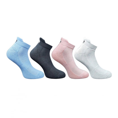 4_Pair Set Unisex Casual Bamboo Cotton Printed Ankle Length Socks (Multicolor)