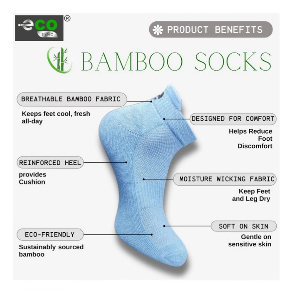 4_Pair Set Unisex Casual Bamboo Cotton Printed Ankle Length Socks (Multicolor)