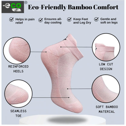 4_Pair Set Unisex Casual Bamboo Cotton Printed Ankle Length Socks (Multicolor)