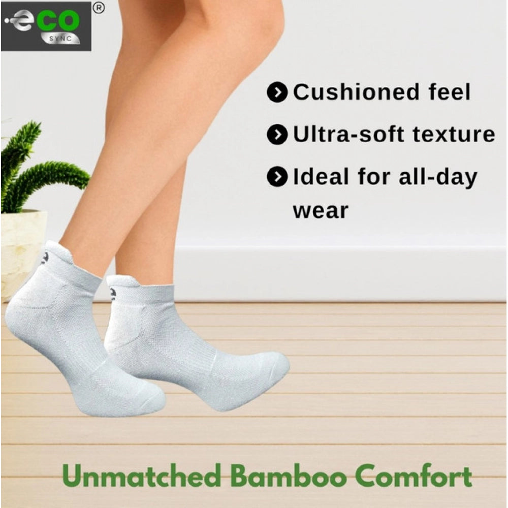 4_Pair Set Unisex Casual Bamboo Cotton Printed Ankle Length Socks (Multicolor)