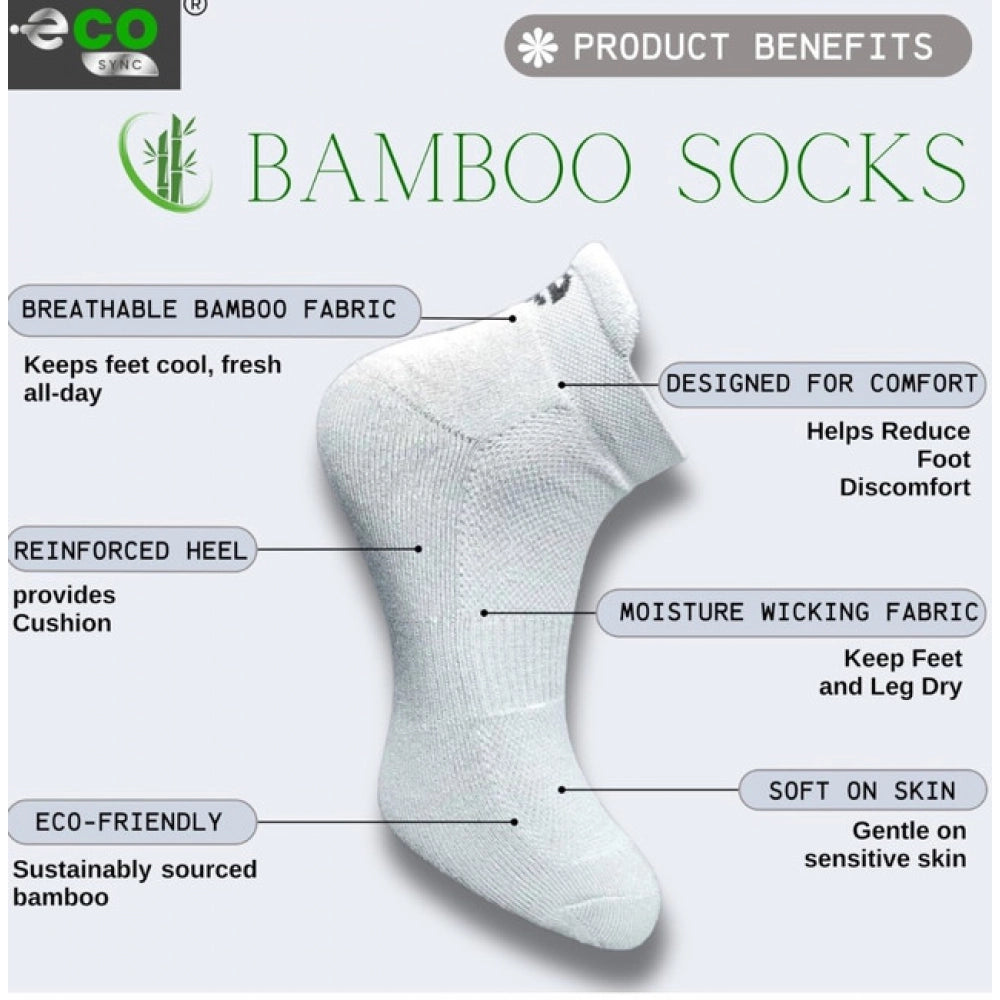 4_Pair Set Unisex Casual Bamboo Cotton Printed Ankle Length Socks (Multicolor)