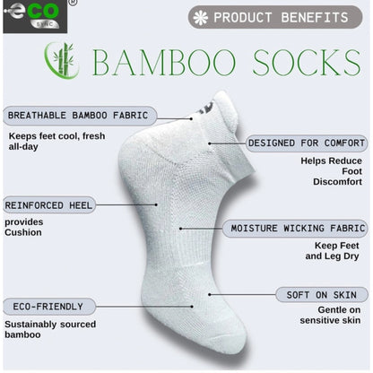 4_Pair Set Unisex Casual Bamboo Cotton Printed Ankle Length Socks (Multicolor)