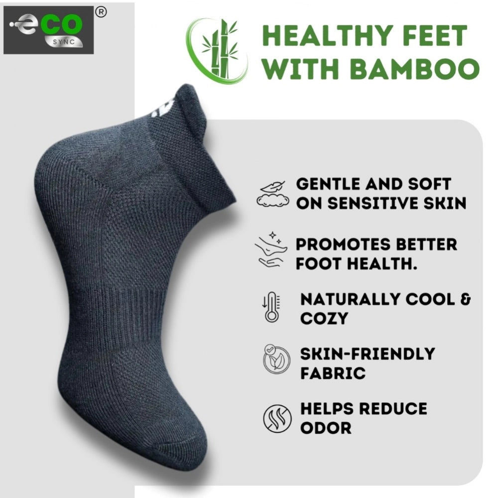 4_Pair Set Unisex Casual Bamboo Cotton Printed Ankle Length Socks (Multicolor)