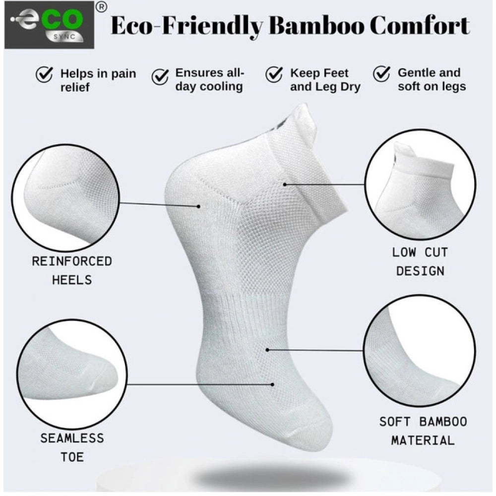 4_Pair Set Unisex Casual Bamboo Cotton Printed Ankle Length Socks (Multicolor)