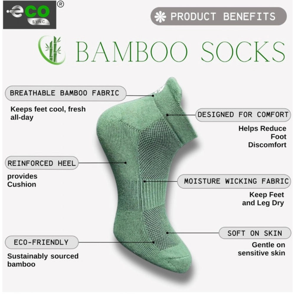 4_Pair Set Unisex Casual Bamboo Cotton Printed Ankle Length Socks (Multicolor)