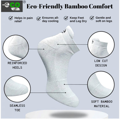 4_Pair Set Unisex Casual Bamboo Cotton Printed Ankle Length Socks (Multicolor)