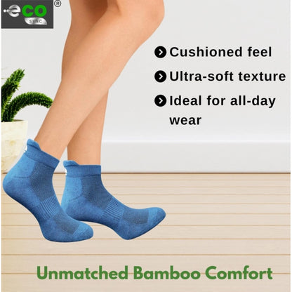 4_Pair Set Unisex Casual Bamboo Cotton Printed Ankle Length Socks (Multicolor)
